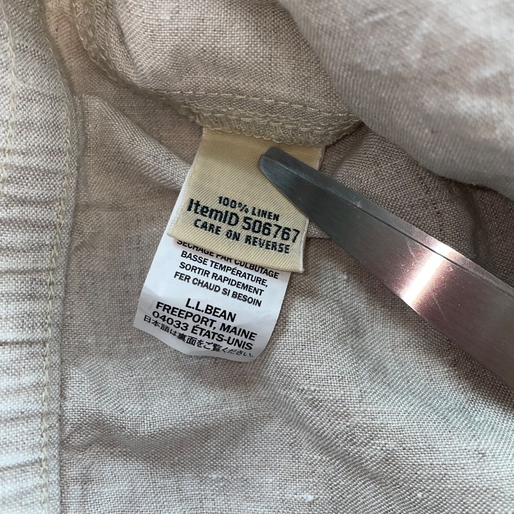 L.L. Bean Premium Linen Breezy Pull On Pant Tan Khaki Washable Size 10 - Picture 4 of 9